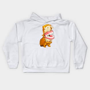 Hippopotamus with dentures Kids Hoodie